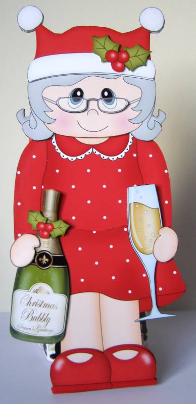 3D on the Shelf Card Kit - Little Christmas Tipple Champers by Margaret McCartney