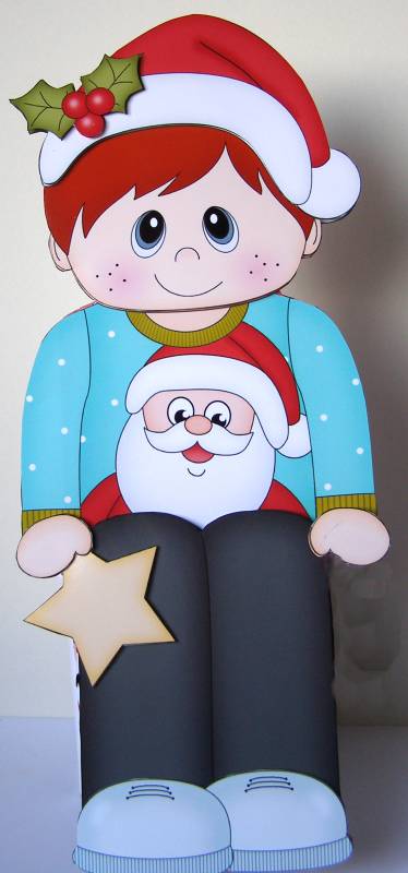 3D on the Shelf Card Kit - Little Christmas Jumper Boy by Margaret McCartney