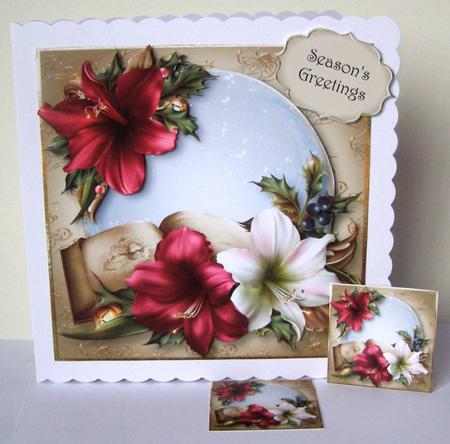 Christmas Amaryllis Snow Globe by Margaret McCartney