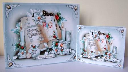 Winter Christmas Book with Candles and Poinsettias Card Kit by Margaret McCartney