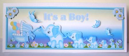 Elephant Babies Baby Boy Lg.dl by Margaret McCartney