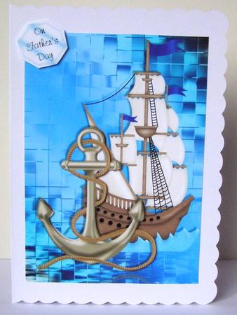 Ship and Anchor Card Front by Margaret McCartney