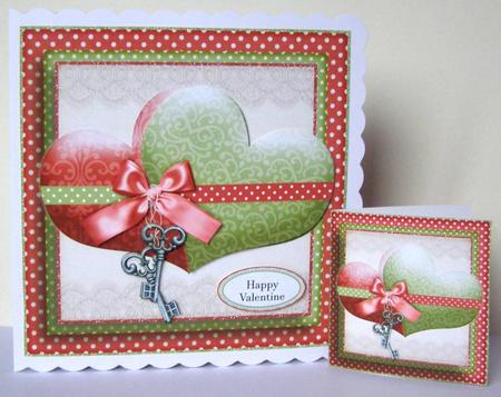 Happily Together Hearts Card Kit Red Green 754 by Margaret McCartney