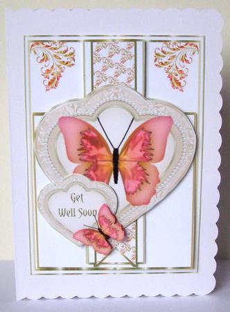 Heart Frame Sketch - Silken Butterflies by Margaret McCartney