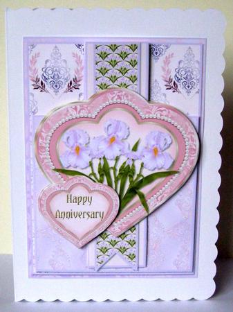 Heart Frame Sketch - Lavender Irises by Margaret McCartney