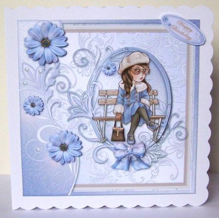 Taking a Rest Large Blue Card Front by Margaret McCartney