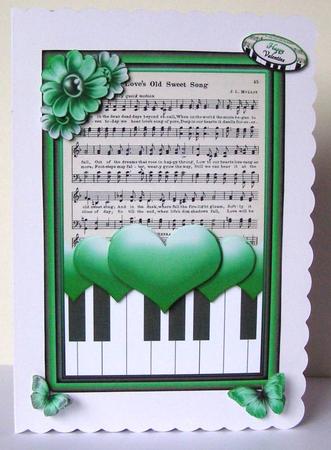 Cardtopper with Matching Envelope Green Black 764 by Margaret McCartney