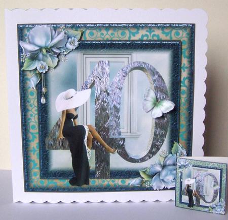 Ladies 40th Birthday Card Front Kit by Margaret McCartney