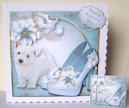 Shoes & Puppy - Beautiful Blue by Margaret McCartney