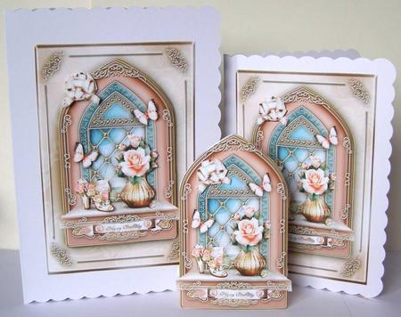 Cream Vintage Window Card Kit by Margaret McCartney