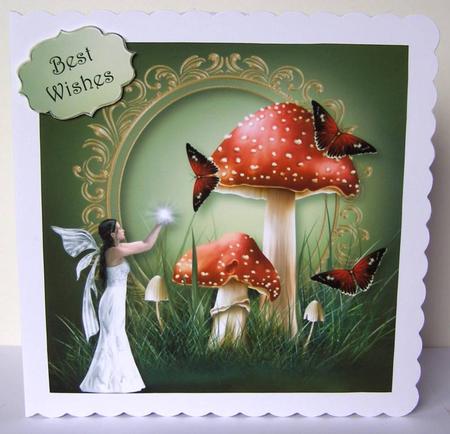 Mystical Mushroom Flutters 8x8 Quick Topper by Margaret McCartney