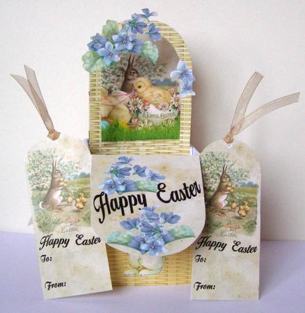 Easter Basket Pop Up Box Card by Margaret McCartney