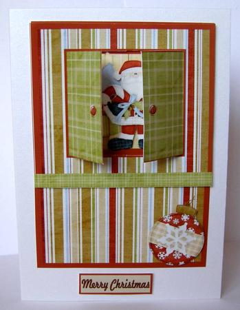Open the Door! Father Christmas Card by Margaret McCartney