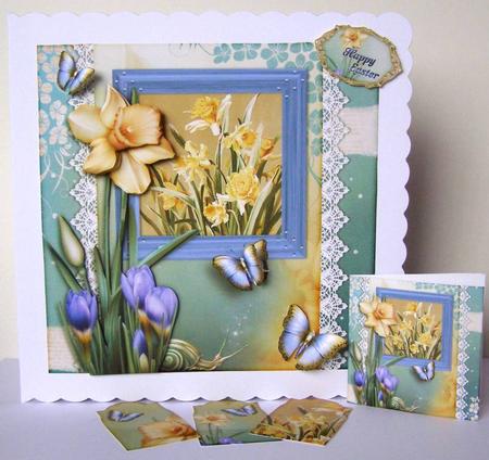 Cardtopper Daffodils Happy Easter 798 by Margaret McCartney