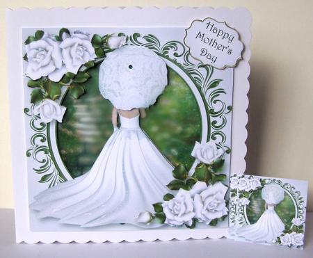 Parasol & White Roses by Margaret McCartney