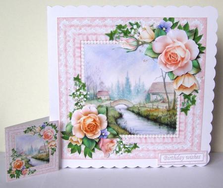 8x8 River Cottage with Roses Mini Kit by Margaret McCartney
