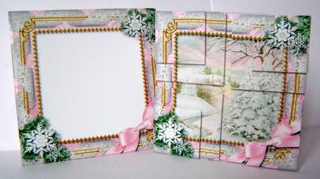 Christmas Stream Snow Card Envelope 4 Corner Stacker Aio by Margaret McCartney
