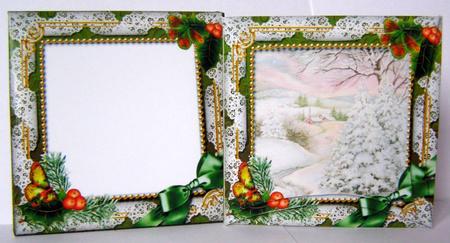 Christmas Stream Holly Mini Card Envelope Pointy Stacker Aio by Margaret McCartney