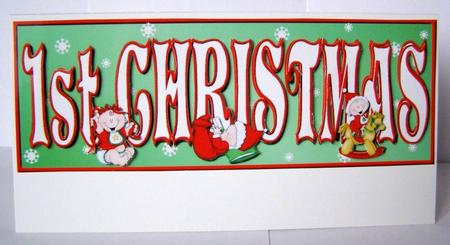 Baby's First Christmas Dl Decoupage Quick Card Front by Margaret McCartney