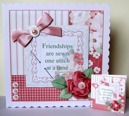 8x8 Frendship Stiched with Love Mini Kit by Margaret McCartney