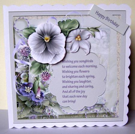 Mother's Pansy 7.5 Card, Mini Kit by Margaret McCartney