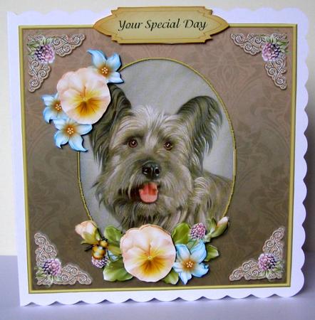 Vintage Dog Special Day 7x7 Tan Cf by Margaret McCartney