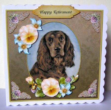 Vintage Dog Retirement 7x7 Tan Cf by Margaret McCartney