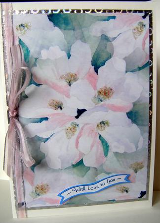 Apple Blossom 2 Watercolour Background by Margaret McCartney