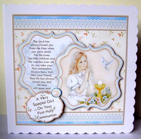 First Holy Communion Girl & Dove 8x8 Mini Kit by Margaret McCartney