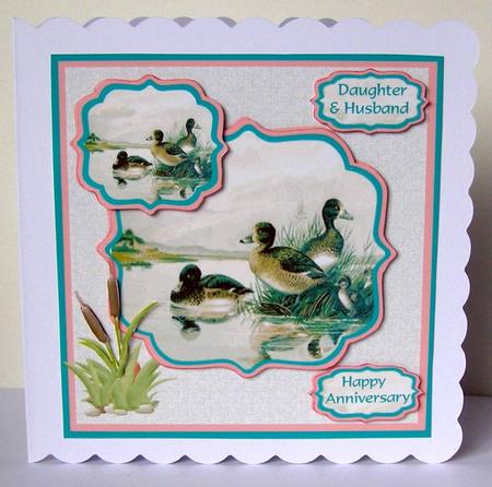 Anniversary Card with Mallard Pond Scene by Margaret McCartney