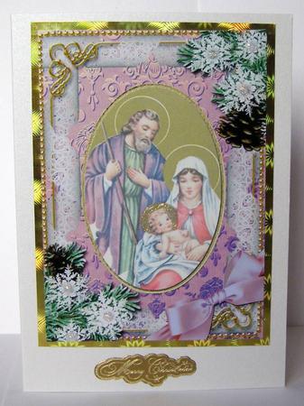 Christmas Religious Scene Snow A4 Picture Sheet by Margaret McCartney