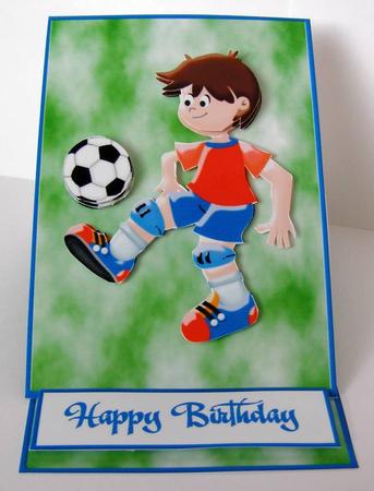 Footballer Easel Card by Margaret McCartney