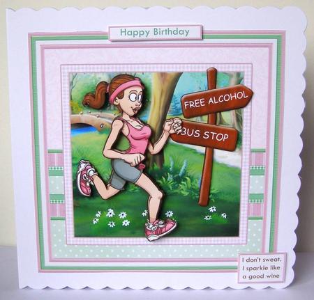 Jogging Humour 8x8 Decoupage Mini Kit by Margaret McCartney