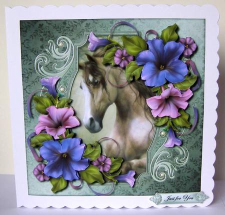 Beautiful Horse & Petunias Mini Kit by Margaret McCartney