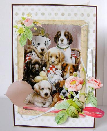 3D Corner Card Kit - Puppies Galore! by Margaret McCartney