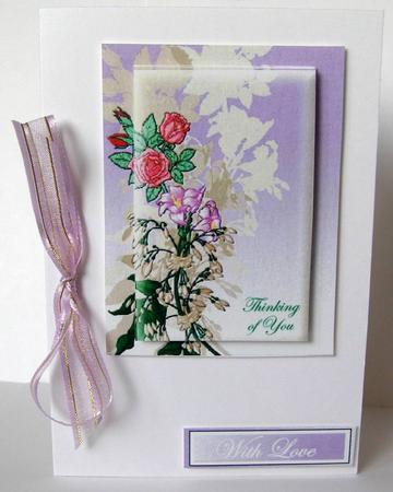 A Victorian Flowers Sympathy Card Front by Margaret McCartney