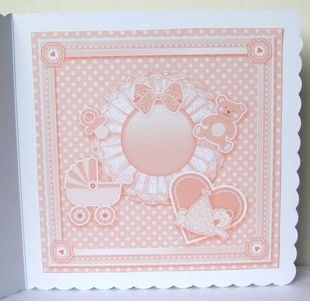 New Baby Girl with Embellishments Matching 8x8 Insert Plate by Margaret McCartney