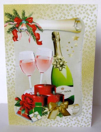 Christmas Celebration with Champagne, A4 Topper by Margaret McCartney