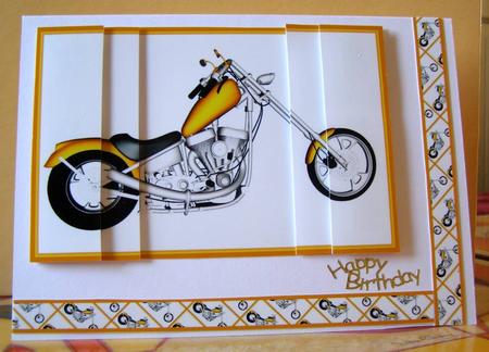 Orange Harley Davidson Chopper by Margaret McCartney