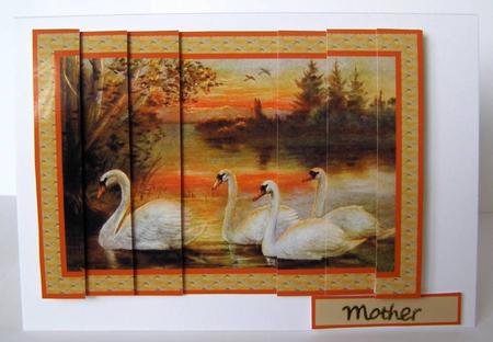 Swans at Sunset Side Stacker by Margaret McCartney