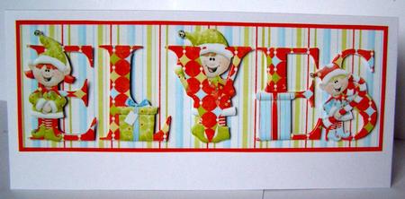 Christmas Elves Large Dl Card by Margaret McCartney