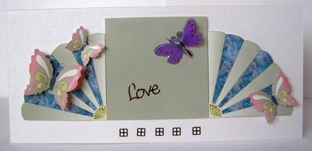 Double Fan & Butterflies Tri-fold Card (5) by Margaret McCartney