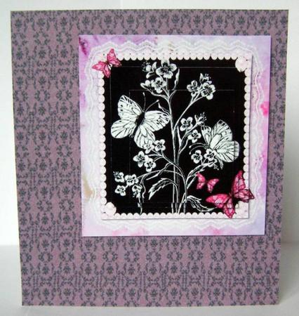Pink Butterflies Pyramid Card by Margaret McCartney