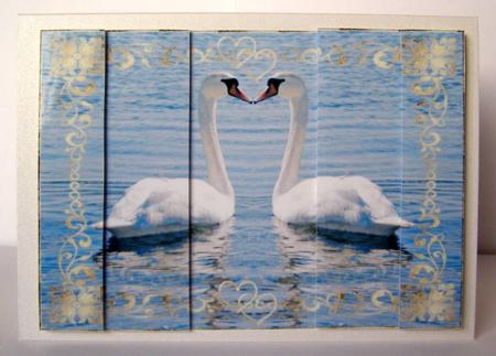 Love Swans Side Stacker by Margaret McCartney