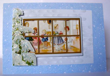 Preparing for Christmas Day Window Card Front by Margaret McCartney