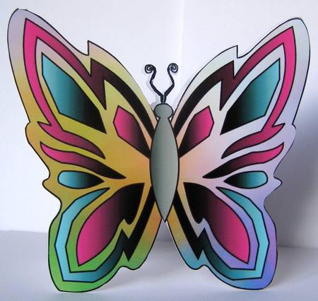 Timeless Butterfly Shaped Card ( Rainbow ) by Margaret McCartney