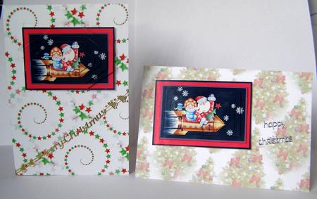 Santa on Rocket Pyramage by Margaret McCartney