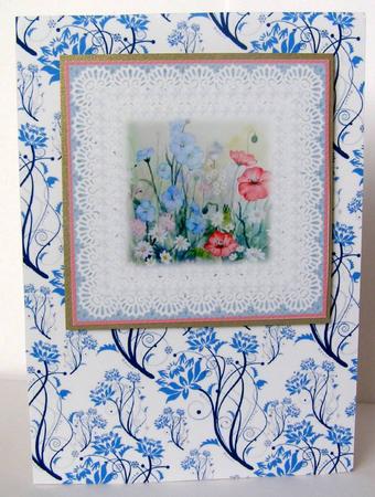 Vibrant Blue Flowers on White Background Sheet by Margaret McCartney