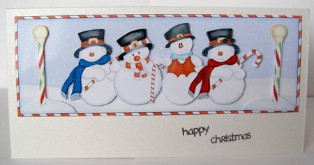 Candy Cane Quartet - Dl Decoupage Card by Margaret McCartney