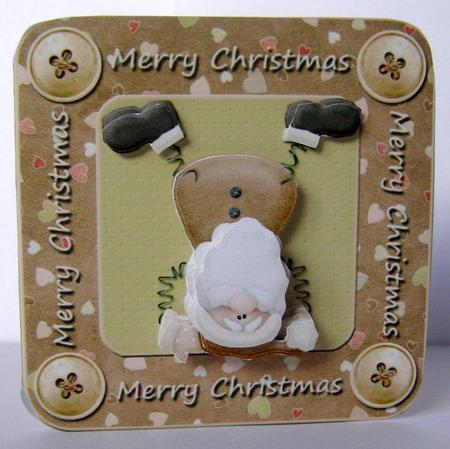 Cartwheeling Santa Quick Cut and Fold Card by Margaret McCartney